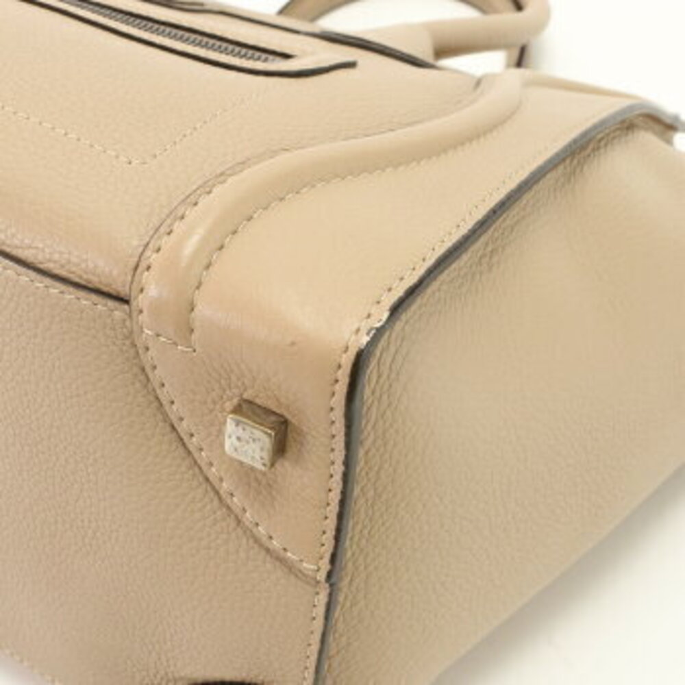 Celine Beige Luggage Handbag Leather Tote Shopper Tan - Picture 9 of 14